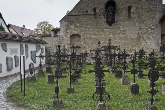 Gravestones of the Jewish Cemetery in the &Uuml;berlingen Museum, Baden-W&uuml;rttemberg, Germany