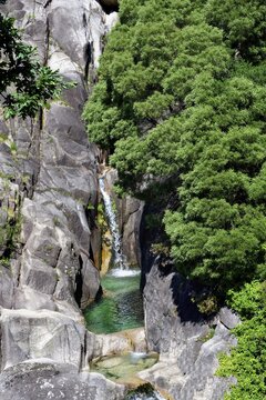 Arado waterfall and pool, Peneda Geres National Park, Minho, Portugal
