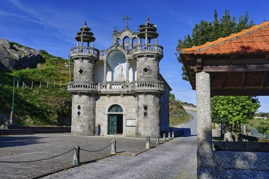 Santo Antonio Church, Santo Antonio Mixoes da Serra village, Peneda Geres National Park, Minho, Portugal