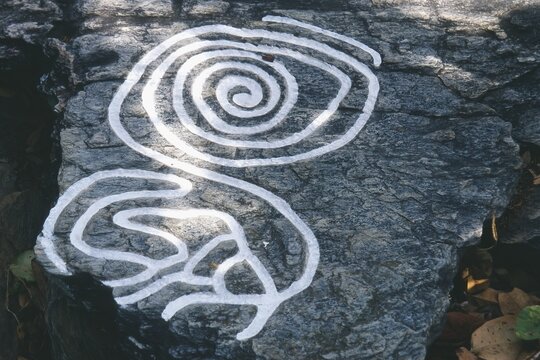 Petroglyphs of Vigirima, also known as Tronconero&rsquo;s Painted Stone, Piedra Pintada archaeological site, San Esteban National park, Carabobo state, Venezuela