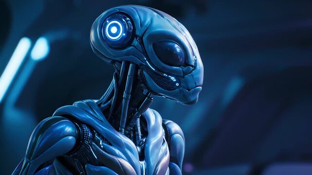 Futuristic Alien Robot Animation.
