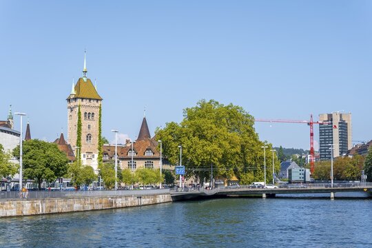 Swiss National Museum and River Limmat, Zurich, Switzerland