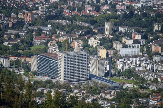 View from the Uetliberg over the city of Zurich, Canton Zurich, Switzerland