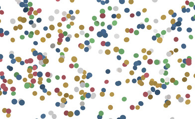 Scattered colorful dots against a white background, creating an abstract and dynamic pattern. Perfe