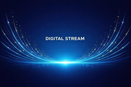Digital Stream Futuristic Network Background for AI and Cloud Technology