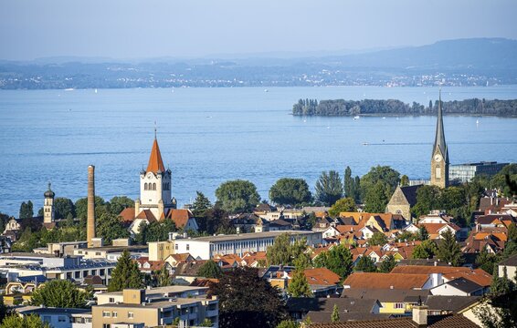 Church in Rorschach, town view, Lake Constance, Switzerland