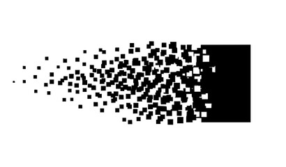 Abstract Pixel Disintegration Effect Vector Background with Digital Data Fragmentation
