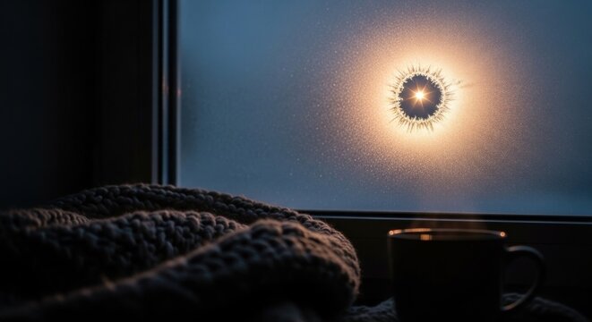 silhouette of a star on the window