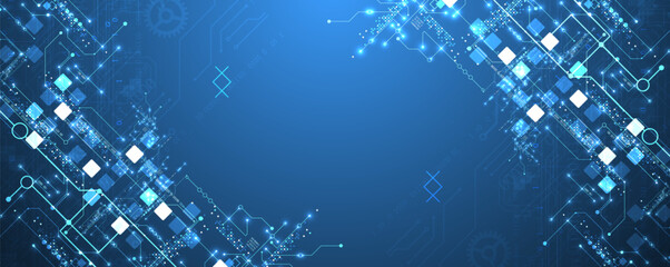 Abstract background on technological and scientific topics. Vector format. © Alex