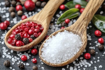 selective focus gourmet seasoning spoon display