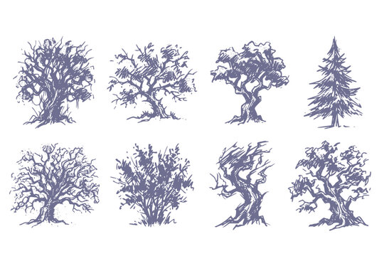 Tree Y2K Retro Stipple Art Forest Brutalist Halftone Vector PNG Transparent Nature 2000s Photocopy Effect Tattoo Aesthetic