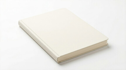 Fototapeta premium Closed notebook on clean white background - Concept of Blank Page Notebook Mockup 