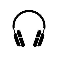 Fototapeta premium Black headphones icon on white background vector 