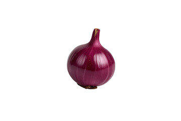 Red onion bulb displaying vibrant purple skin, representing fresh organic cooking ingredients and healthy eating, transparent background