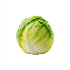 Obraz premium Fresh Green Cabbage Isolated on White Background Perfect for Healthy Cooking and Nutrition Concept