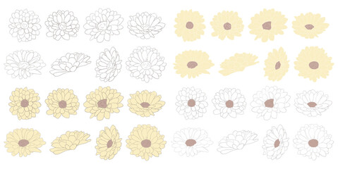 シンプルな花のイラスト