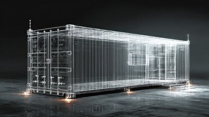 Transparent container illustration render