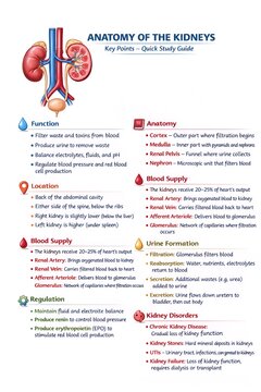 Detailed Anatomy of the Kidneys Medical Infographic Featuring Renal Structure Blood Supply Urine Formation Process and Common Kidney Disorders for Healthcare Education
