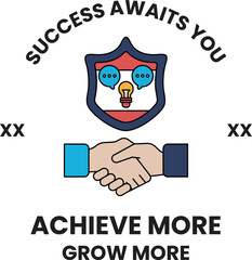 Fototapeta premium A white background with a black and white image of two hands shaking