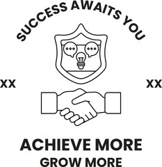 Fototapeta premium A white background with a black and white image of two hands shaking