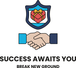 Fototapeta premium A black and white logo for a company that is about to succeed