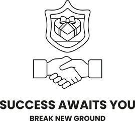 Fototapeta premium A black and white logo for a company that is about to succeed