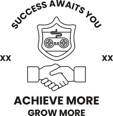 Fototapeta premium A white background with a black and white image of two hands shaking