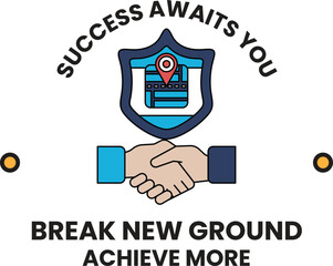 Fototapeta premium A logo for a company that says success awaits you