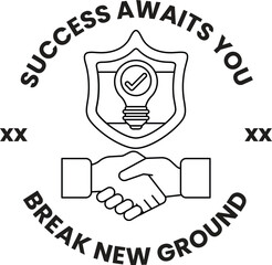 Fototapeta premium A logo for a company that says success awaits you