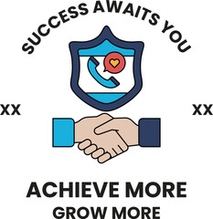 Fototapeta premium A white background with a black and white image of two hands shaking