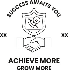 Fototapeta premium A white background with a black and white image of two hands shaking