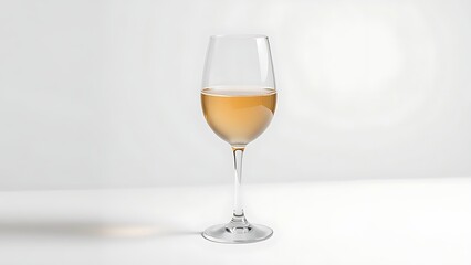 Fototapeta premium A white wine glass isolated on a clean, elegant background. bar promotions, beverage menus, designed for product packaging and bar promotions and food & beverage menus and cafe branding.