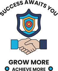 Fototapeta premium A black and white image of two hands shaking with the words 