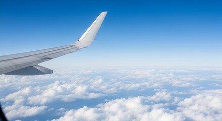 Obraz premium Flight Window Sky Background with Copy Space