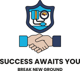 Fototapeta premium A black and white logo for a company that is about to succeed