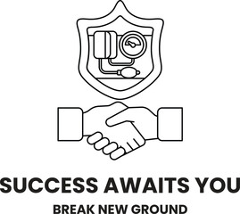 Fototapeta premium A black and white logo for a company that is about to succeed