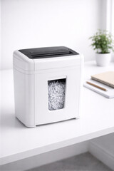Modern Paper Shredder on Minimalist Desk