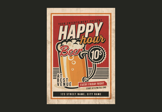 Happy Hour Vintage Flyer
