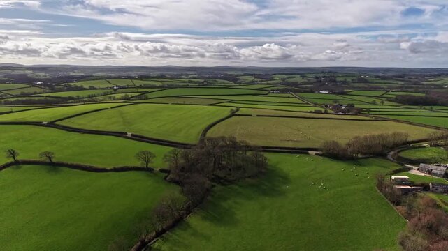 Farmlands and rolling hills Devon and Cornwall 