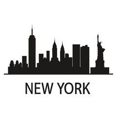 Fototapeta premium A striking black silhouette of the new york city skyline