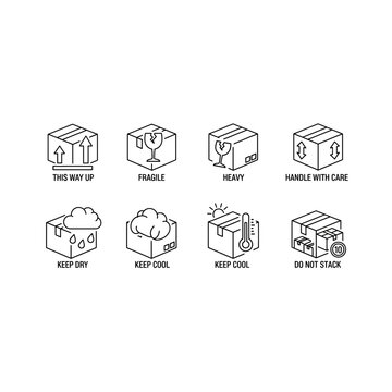 Shipping and Handling Icons: Protect Your Packages