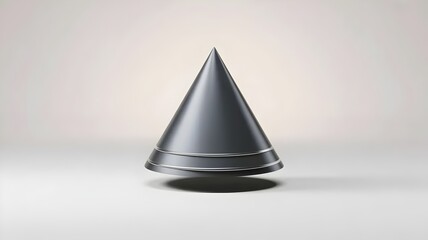 Fototapeta premium Geometric cone symbolizing foundational strength – Suitable for business ethics, solid investment, or professional reliability.