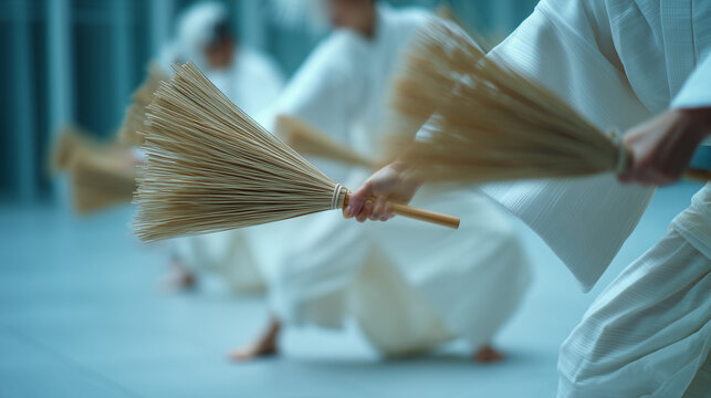 Kochi Yosakoi Festival, Close Up of Yosakoi Festival Dancer Holding Naruko Wooden Clappers During Kochi Japan Street Performance