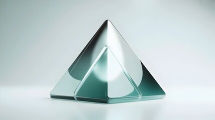 Teal and white pyramid for medical innovation - Ideal for biotechnology research, healthcare advancement, or clinical science.