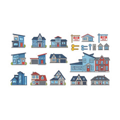 Real Estate and Property Management Flat Icon Set
