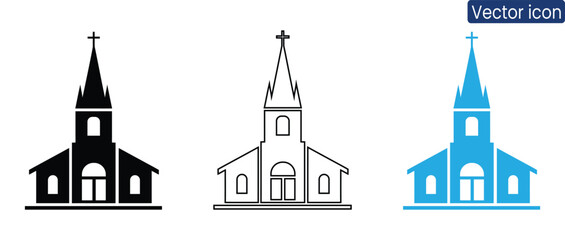 Versatile church icons for various design projects, presentations, and websites