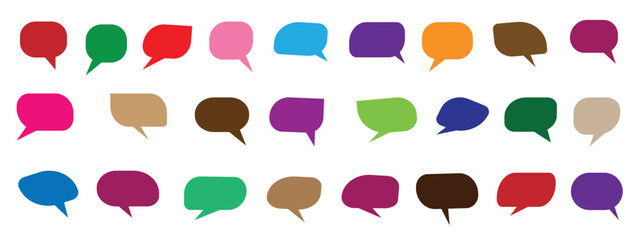  Big set of speech bubbles,Collection of colorful speech balloon communication concept,  vector set of flat message bubbles show chat bubble or dialog boxes on white background. Speak bubble text, © MdRohmot