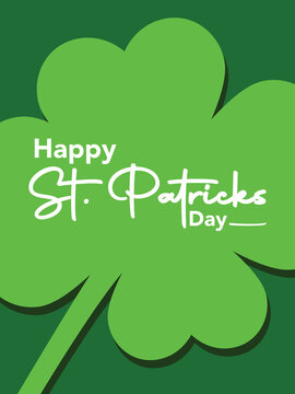 Happy St. Patrick day Post card in green color leaf theme