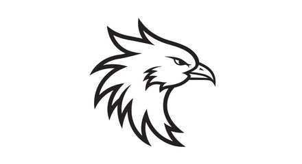 Obraz premium Black and White Eagle Head Illustration.