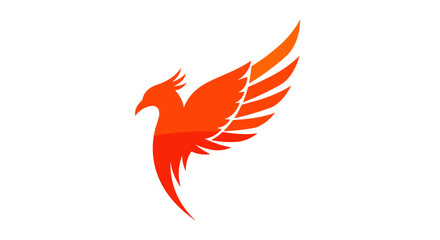 Fototapeta premium Red Phoenix Bird Logo Illustration Design.